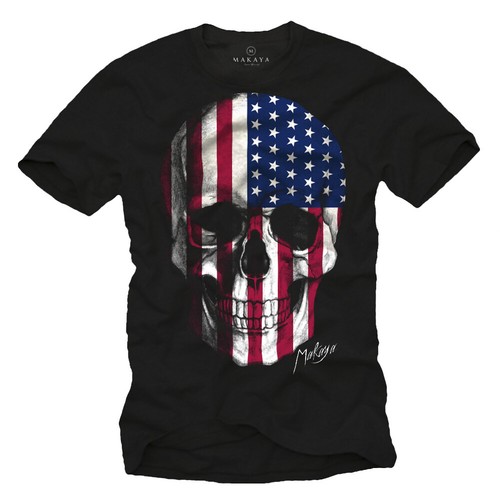 Usa skull herren - skull, t-shirt
