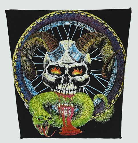 Vintage 80er biker skull snake - 80er,