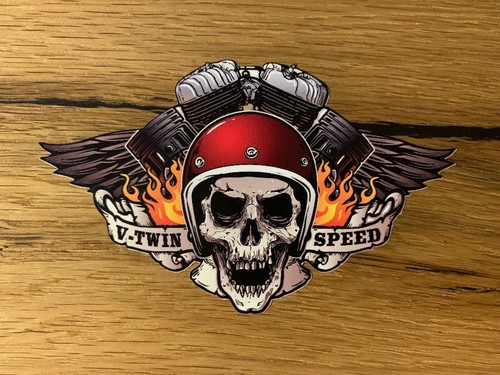 Twin aufkleber skull biker - v-twin,