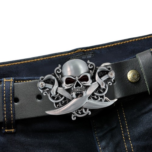 Gothic ledergürtel skull - gothic,