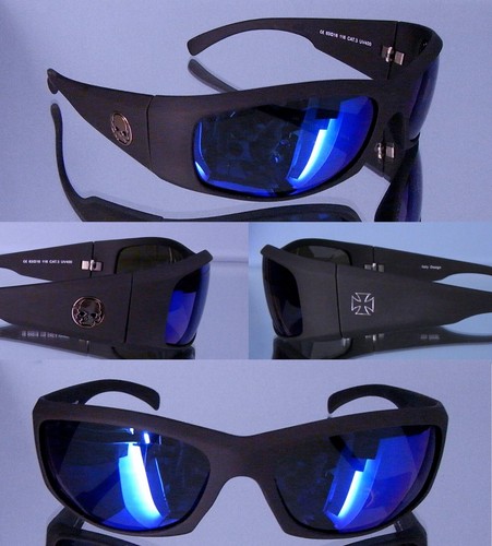 Bikerbrille schwarz matt - , skull