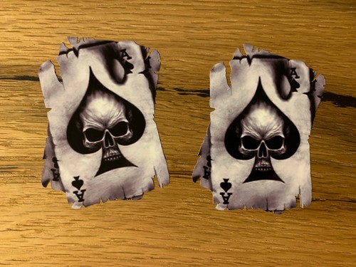 Skull aufkleber ass karten - aufkleber,