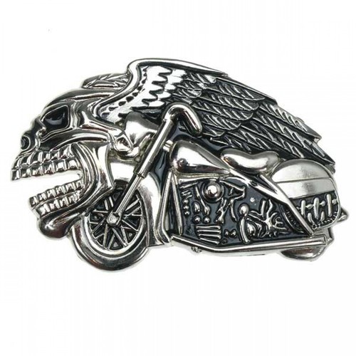Biker buckle flying skull - buckle,,