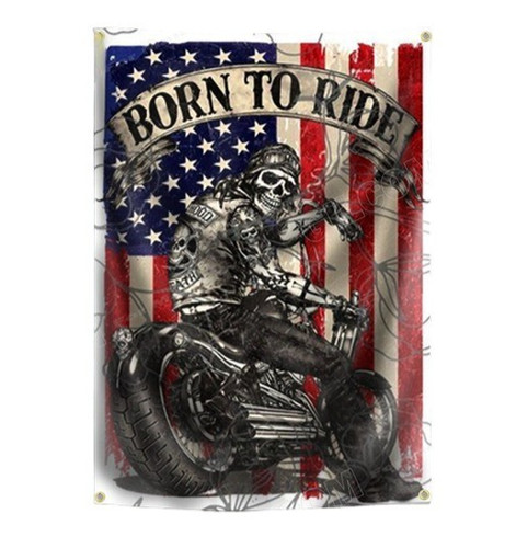 Biker ride skull flagge - biker,