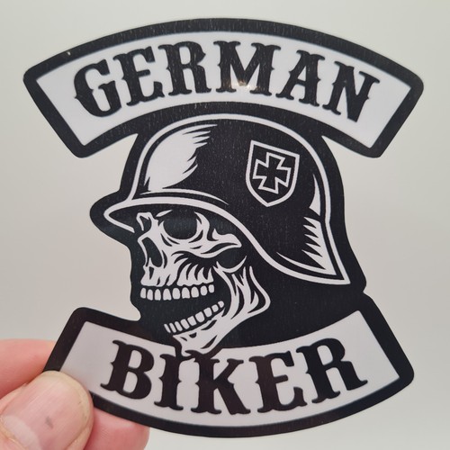 German biker skull - german,