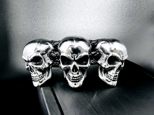 Drei totenkopf armband leder - drei,