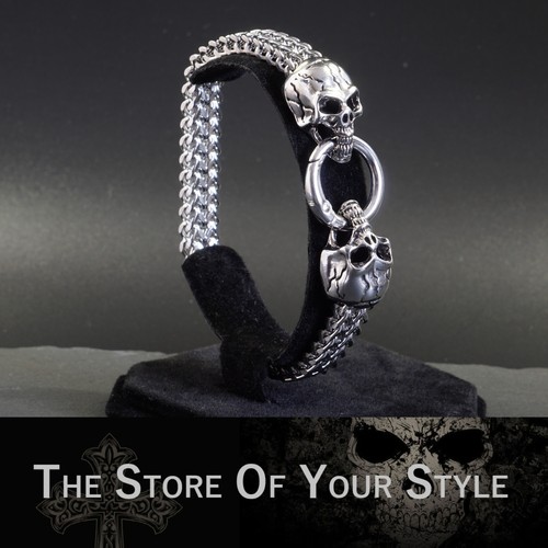 Armband totenkopf edelstahl - totenkopf,