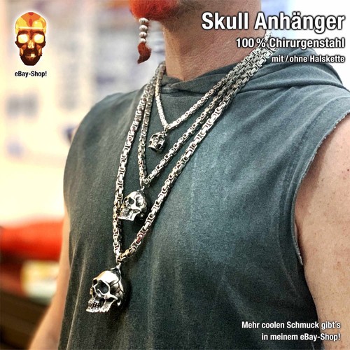 Skull anhänger edelstahl - skull,