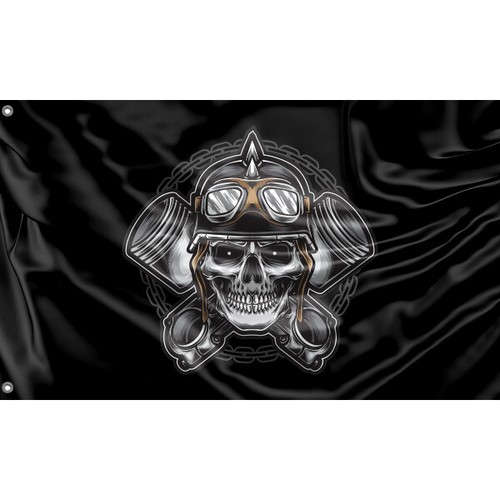 Totenkopf biker flagge - totenkopf,