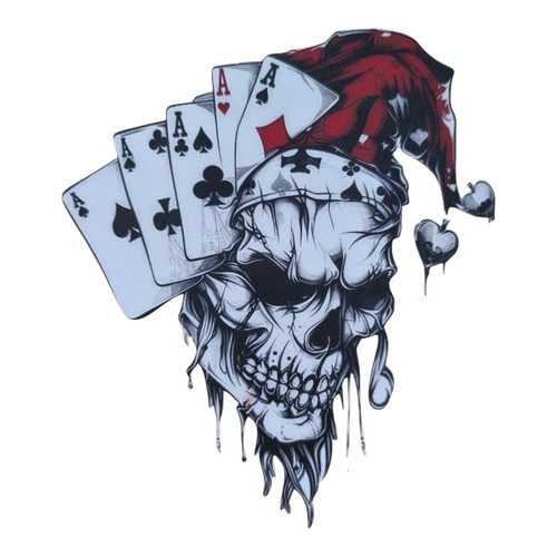 Aufkleber totenkopf poker - aufkleber, asse