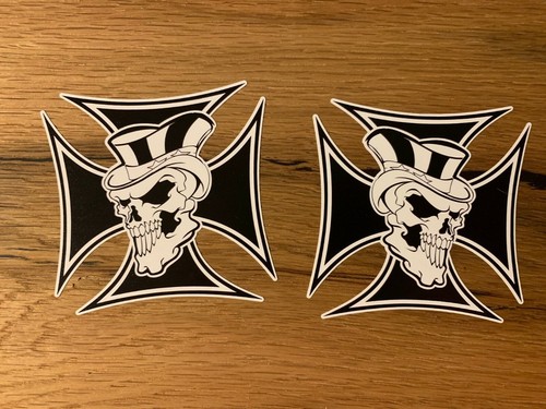 Skull cross aufkleber - 2x,