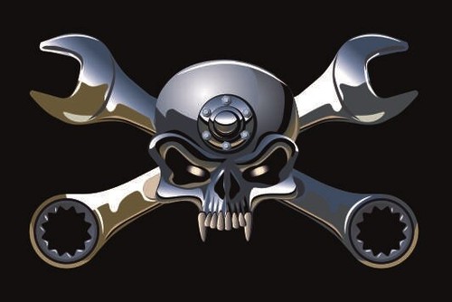 Aufkleber metall skull pirat - metall,