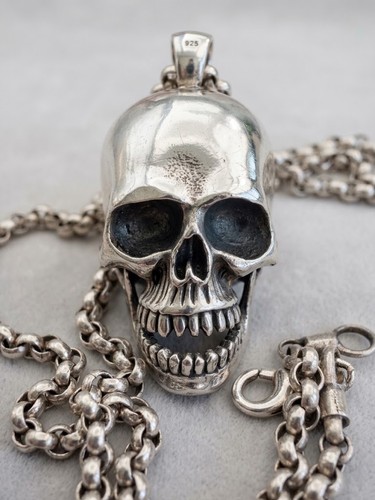 Totenkopf anhänger 925 silber - totenkopf,