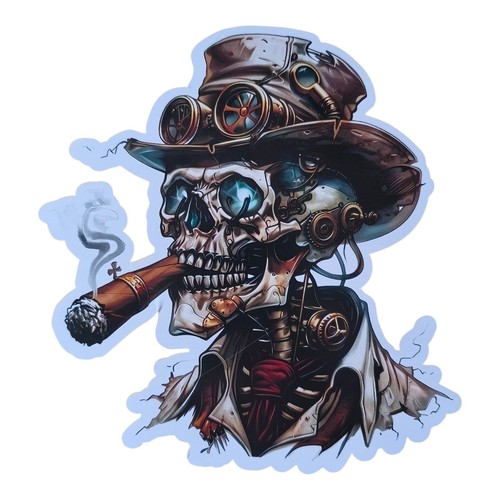 Aufkleber steampunk totenkopf - aufkleber,